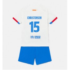 Barcelona Andreas Christensen #15 Bortaställ Barn 2023-24 Korta ärmar (+ Korta byxor)